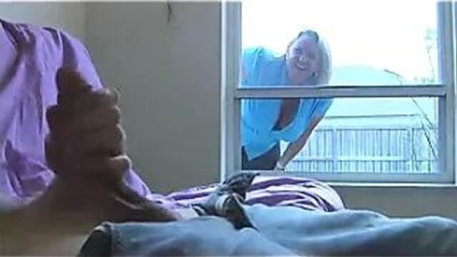 BIg Titted Neighbor Finds Him Jacking And Sucks